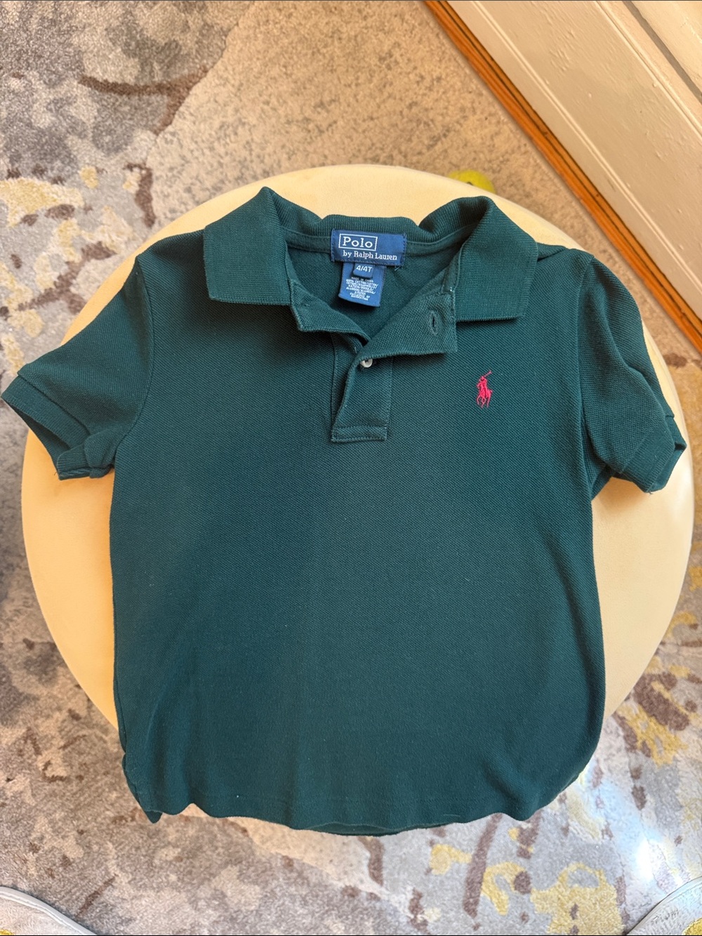 Polo by Ralph Lauren Dark Green Kids Polo with Pink Pony
